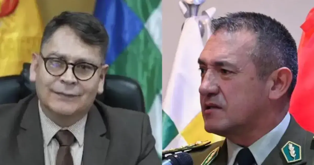 El exviceministro Jhonny Aguilera y Augusto Russo, excomandante de la Policía.