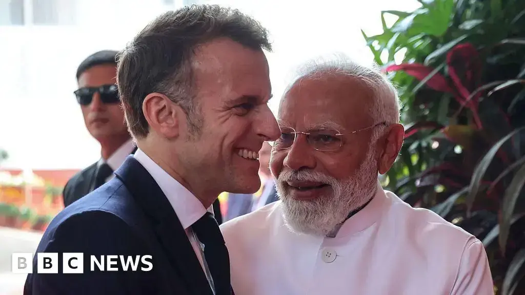 Emmanuel Macron y Narendra Modi durante una visita bilateral en Delhi la semana pasada.