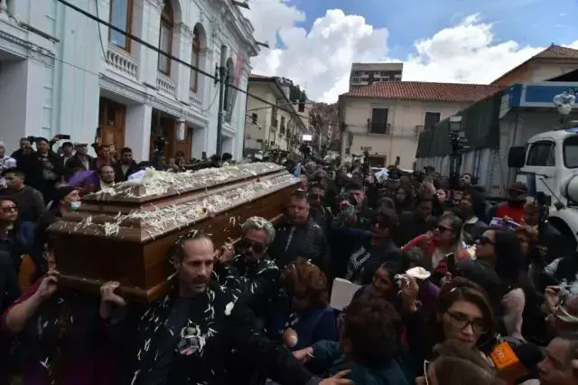 El cortejo fúnebre del actor David Santalla.