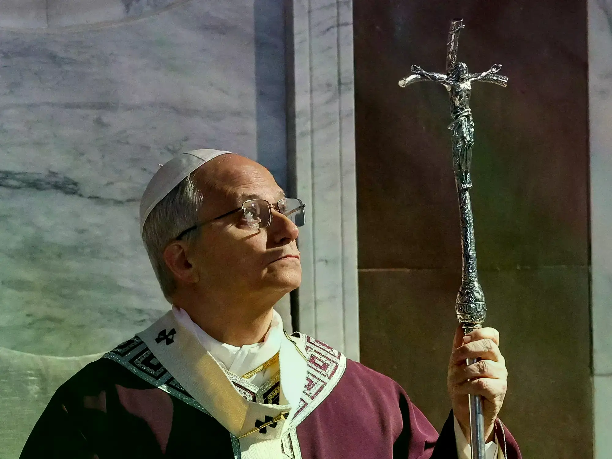 El Papa León XIV en la basílica de Santa Sabina en Roma.