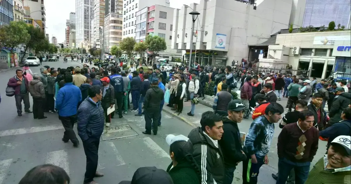 Bloqueo en el centro de La Paz.