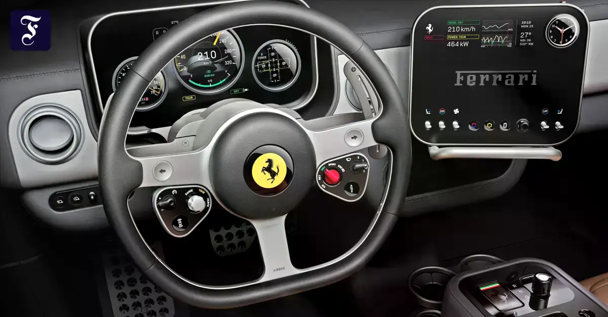 Retroelektro: El interior del primer E-Ferrari Luce es sorprendentemente analógico.