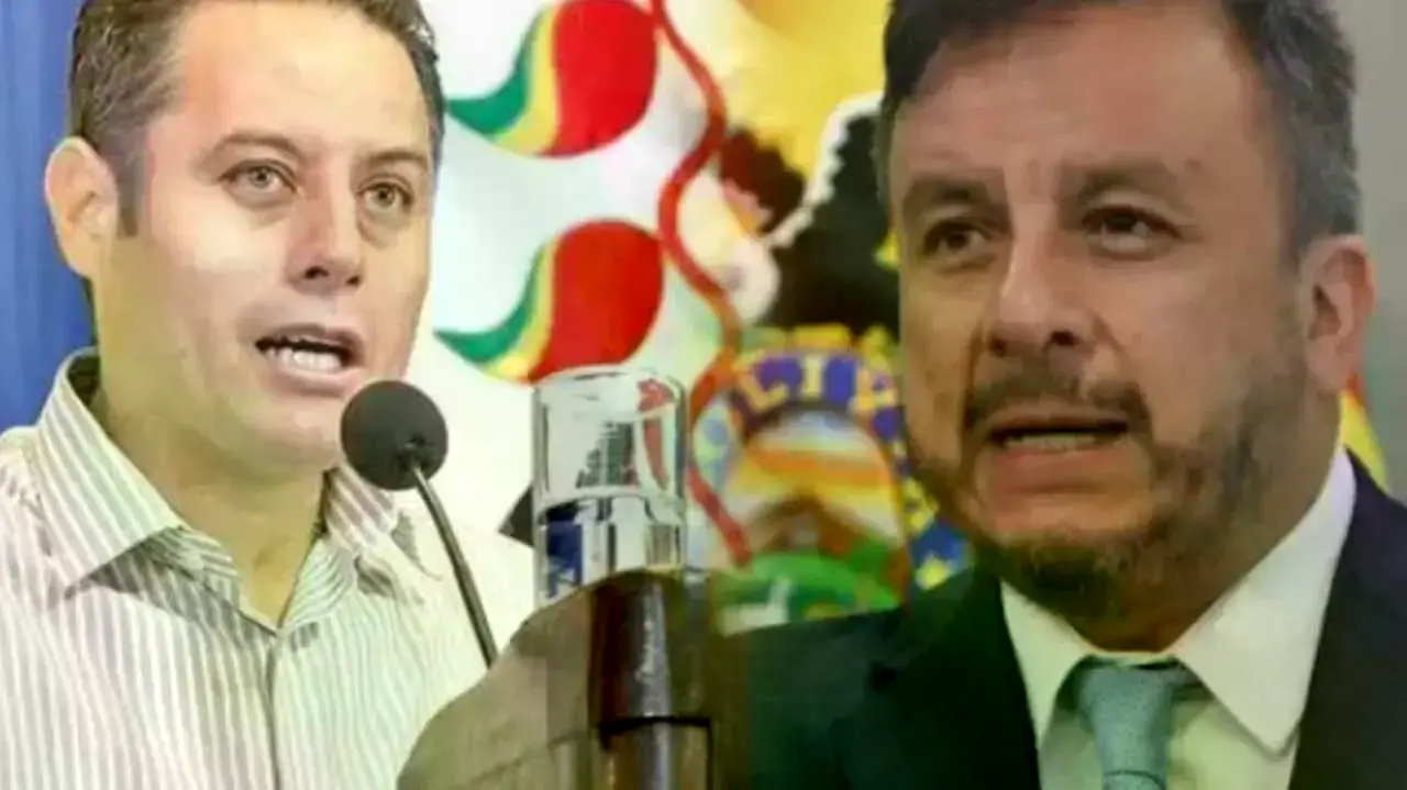 El ministro de Hidrocarburos, Mauricio Medinaceli, y el vicepresidente, Edmand Lara.