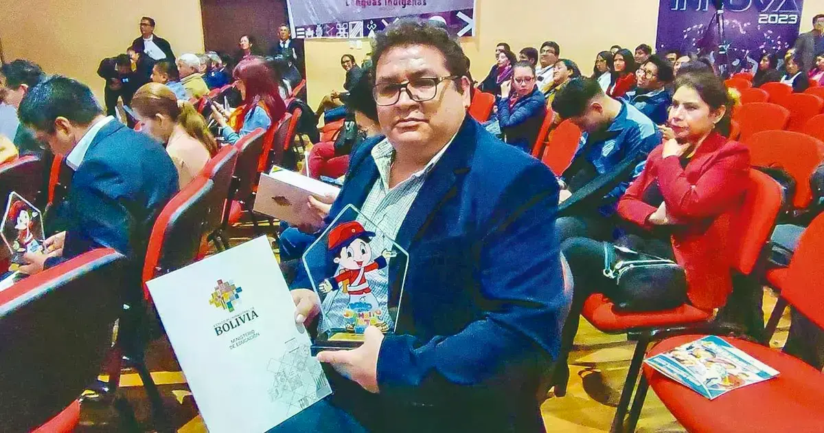 El exgerente de B-Agro, William Villarpando, durante un evento en el que recibió un reconocimiento.