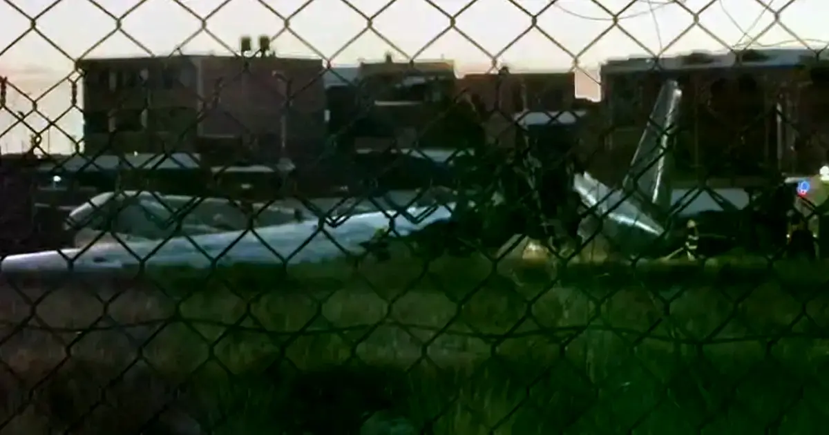 Avión accidentado en El Alto.