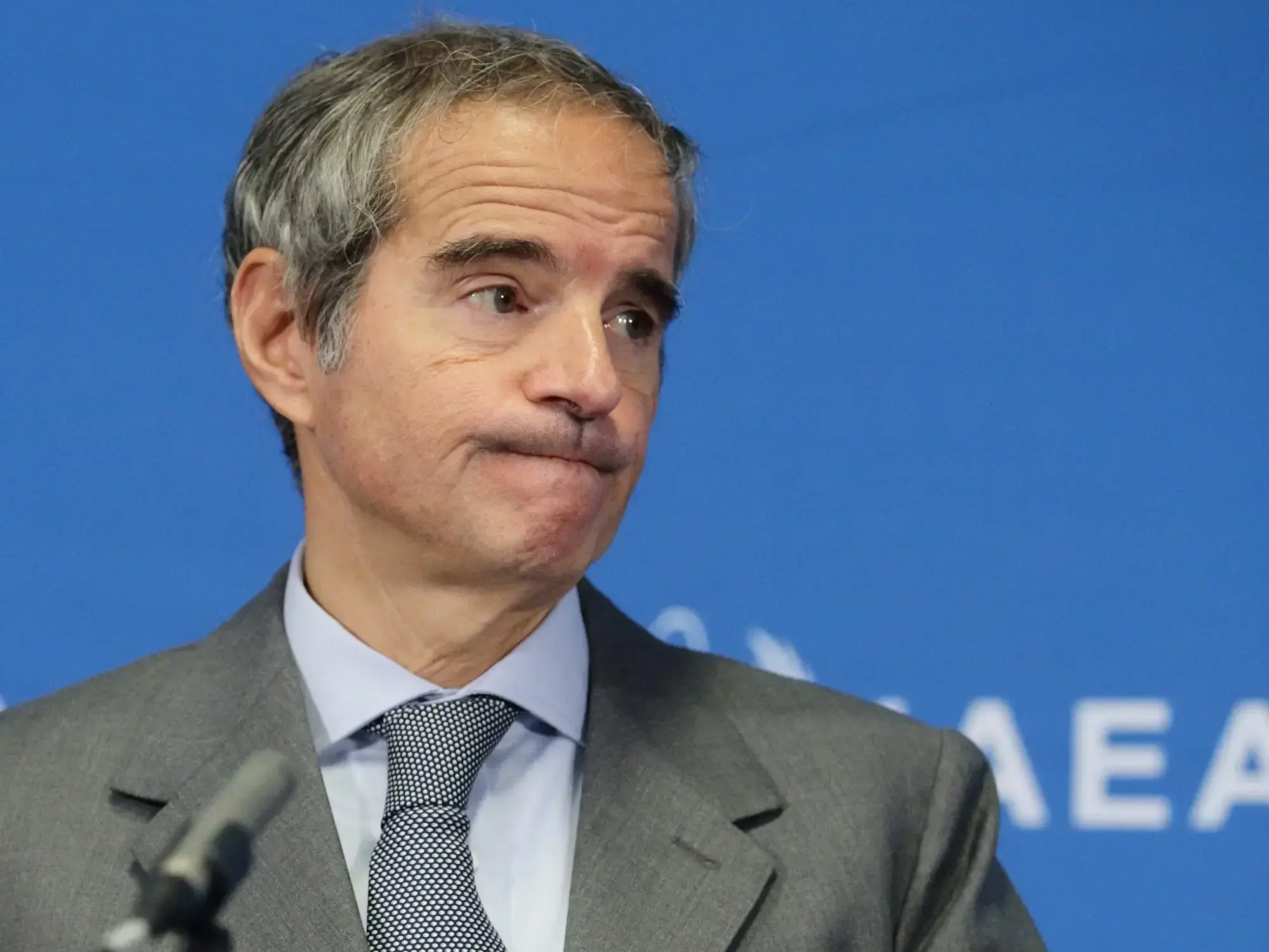El director General de OIEA, Rafael Mariano Grossi, durante una conferencia.