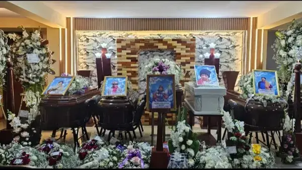 Velatorio de la familia que murió en el accidente aéreo.