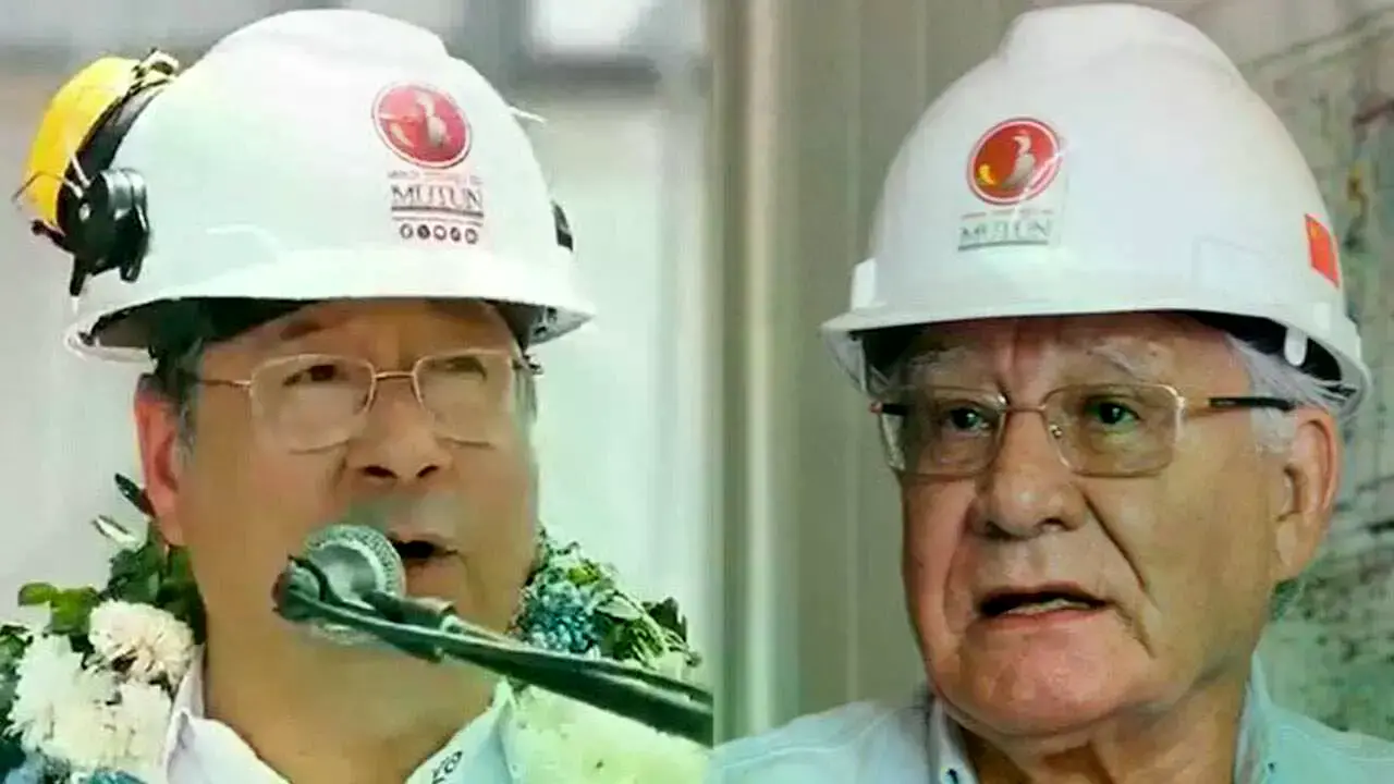 Luis Arce y el expresidente de la empresa Mutún, Jorge Alvarado
