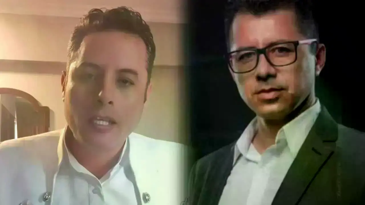 El vicepresidente Edmand Lara (i) y el ministro de Justicia, Freddy Vidovic (d).