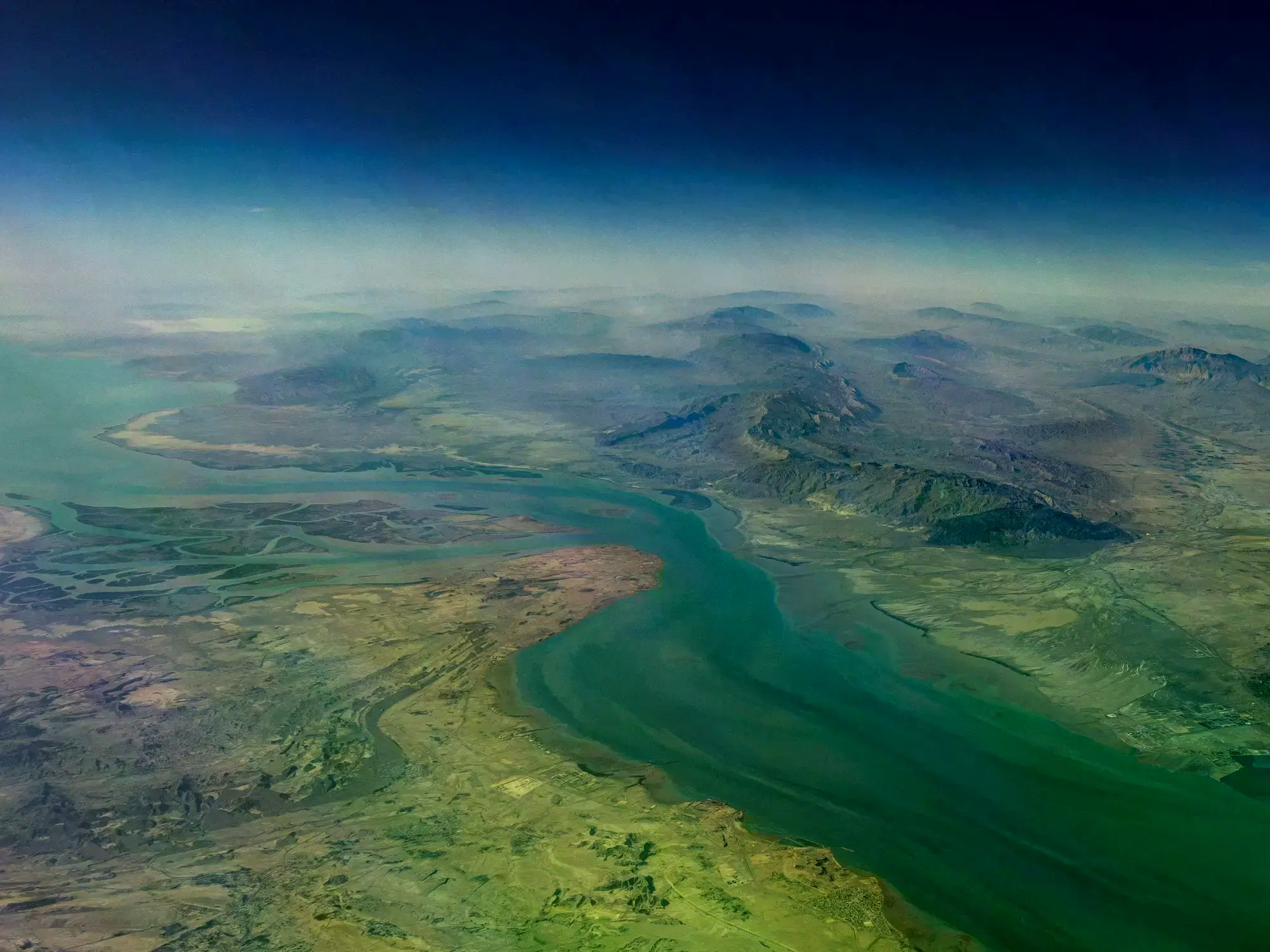 Vista aérea de la isla de Qeshm, en el estrecho de Ormuz.
