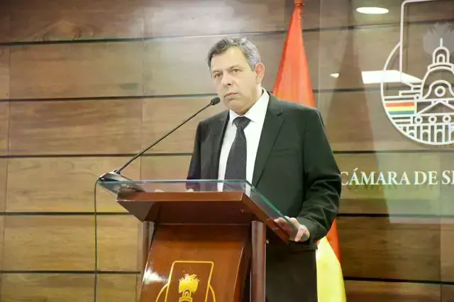 El titular de la Cámara Alta, Diego Ávila, este miércoles.