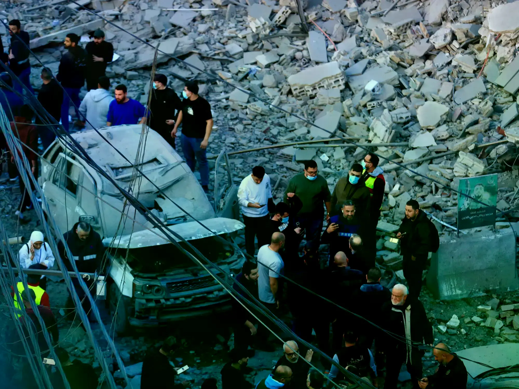Un edificio de oficinas fue destruido en Sidon, al sur de Líbano.
