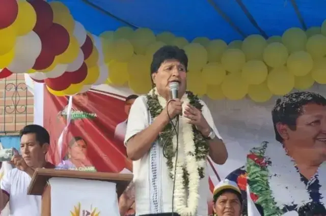 Evo Morales en un acto de campaña en Cochabamba.