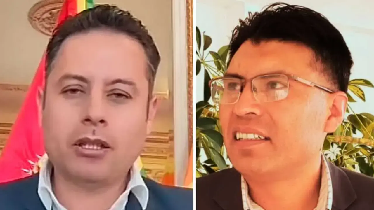 El vicepresidente Edmand Lara y el senador Nilton Condori.