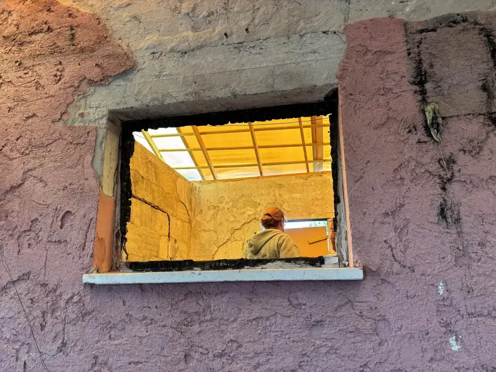 Refugio anti-misiles con decorados infantiles en el kibutz Hanita.