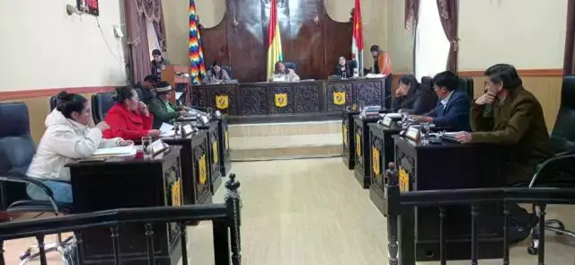 La sesión del Concejo Municipal de Potosí de este martes.