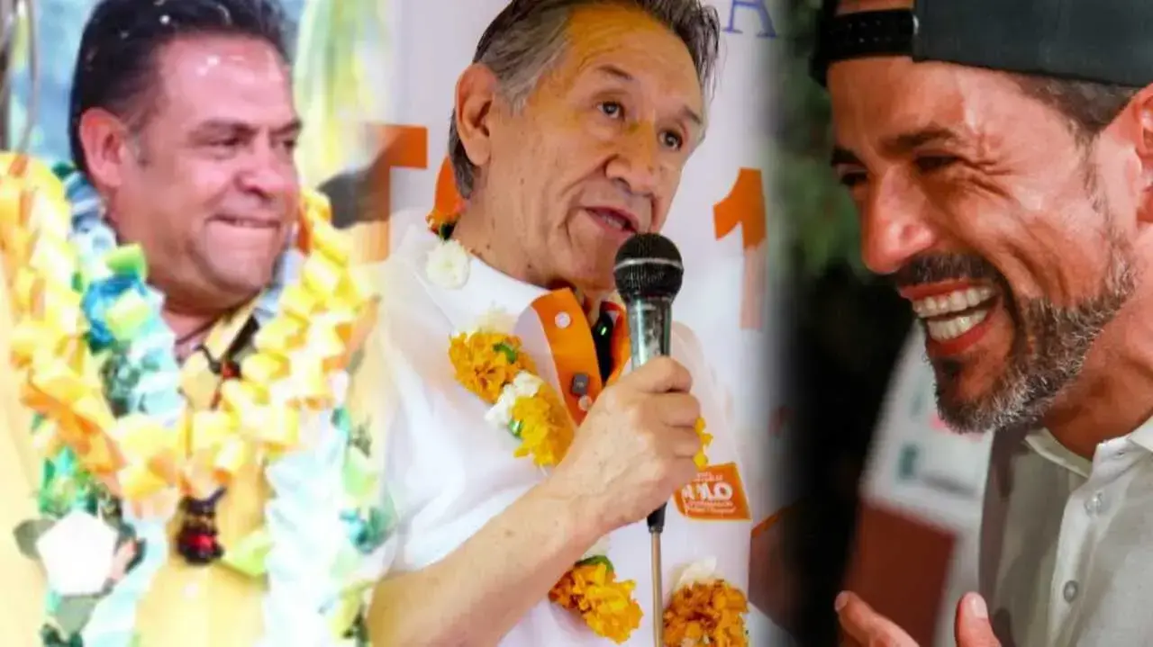 De izquierda a derecha: Luis Revilla, Rolando Morales y Luis Fernando Camacho, candidatos del oficialismo.
