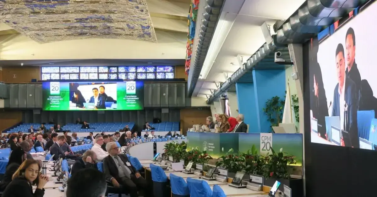 El ministro Óscar Mario Justiniano durante su participación en la reunión en Roma.