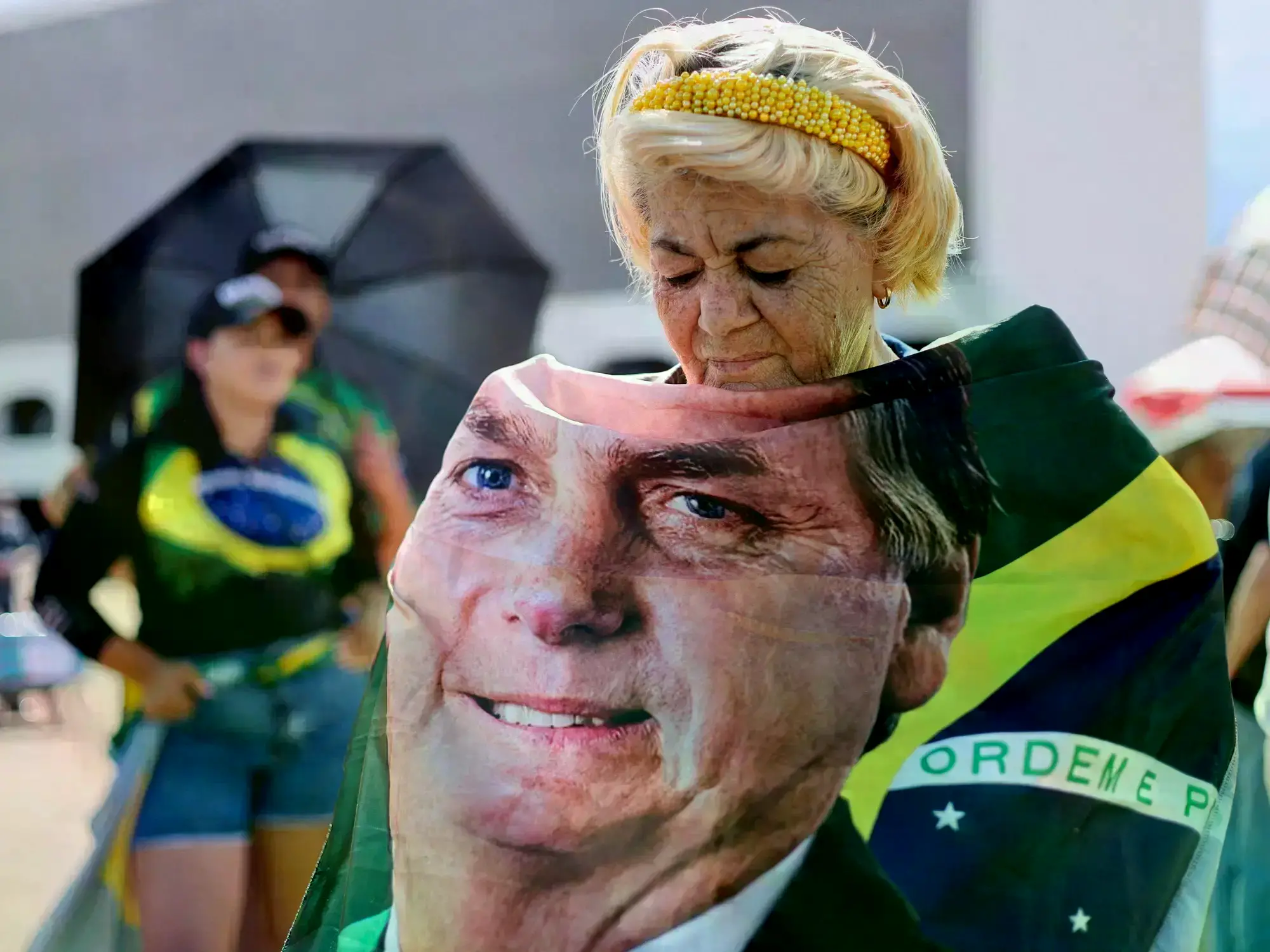 Un seguidora del expresidente Bolsonaro en Brasilia.