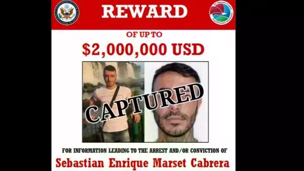 EE.UU. ofrecía recompensa de hasta $us 2 millones por información que lleve a la captura de Sebastián Marset.