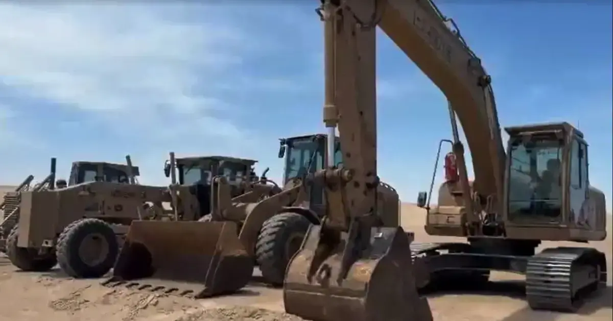 Parte de la maquinaria movilizada.