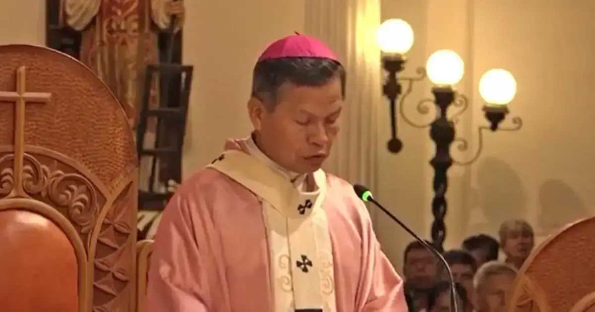 Monseñor René Leigue, arzobispo de Santa Cruz, durante una homilía.