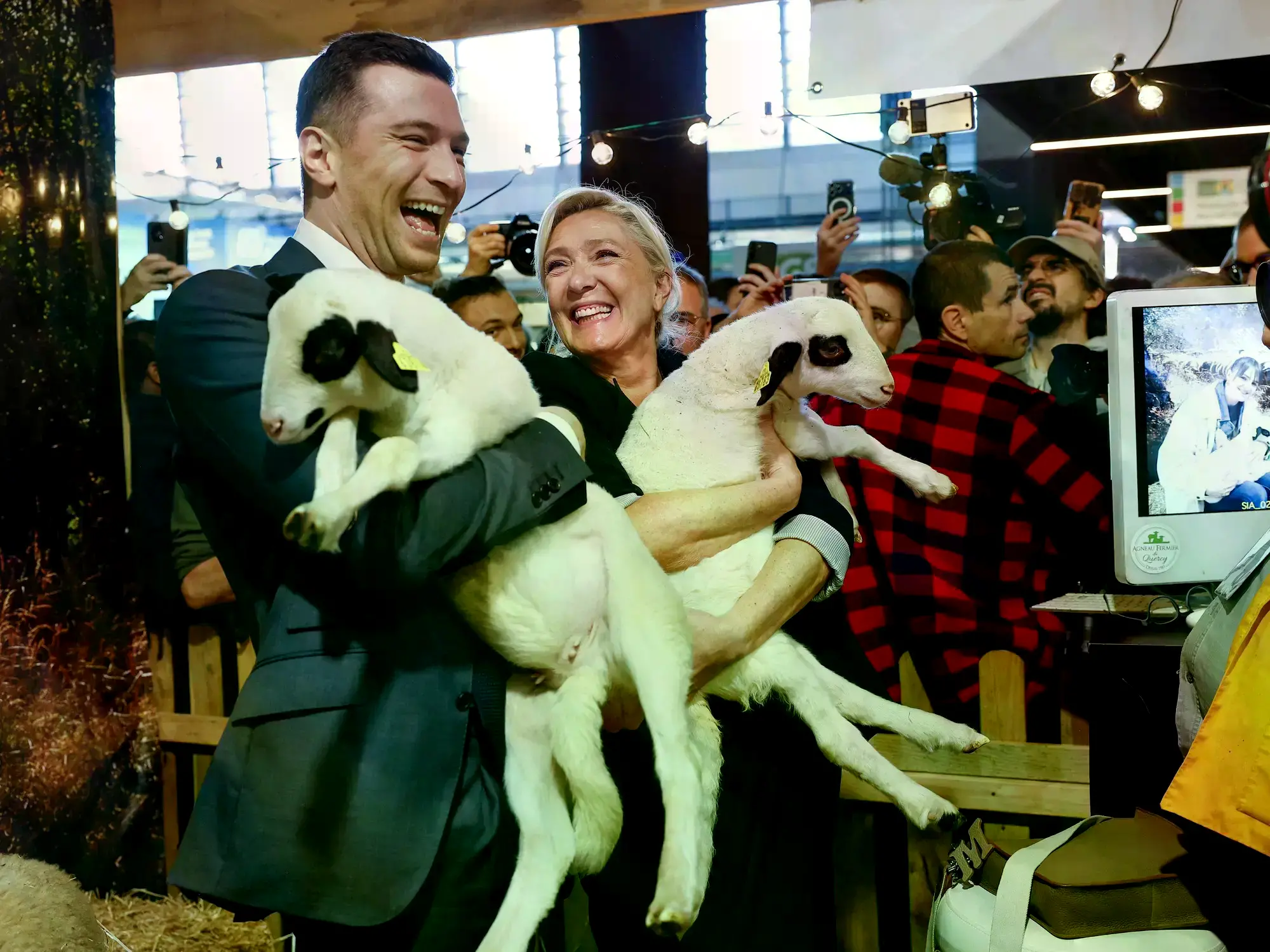 Los referentes de Agrupación Nacional, Marine Le Pen y Jordan Bardella.