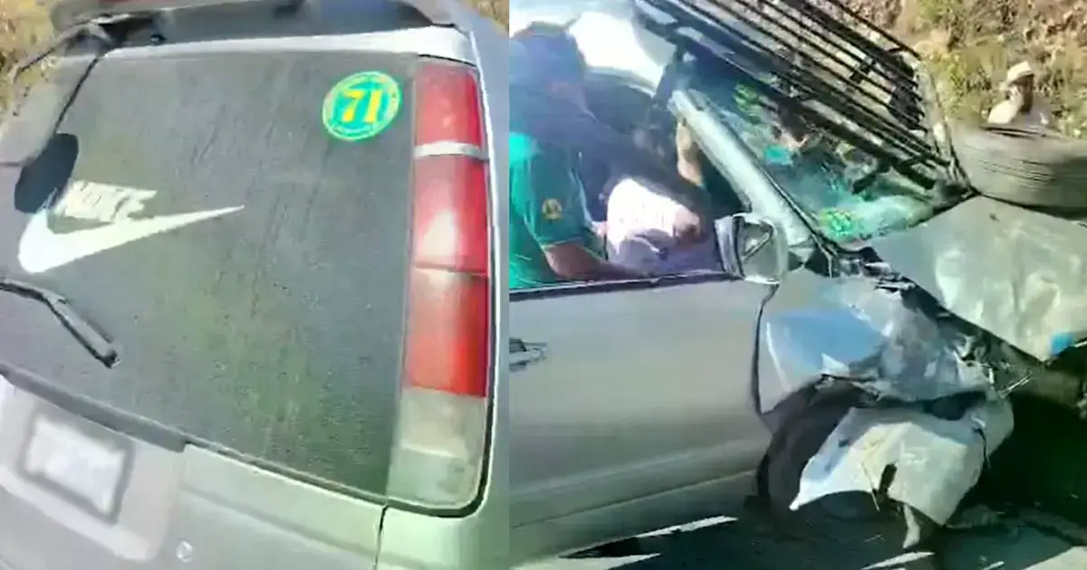 Así quedó el vehículo accidentado