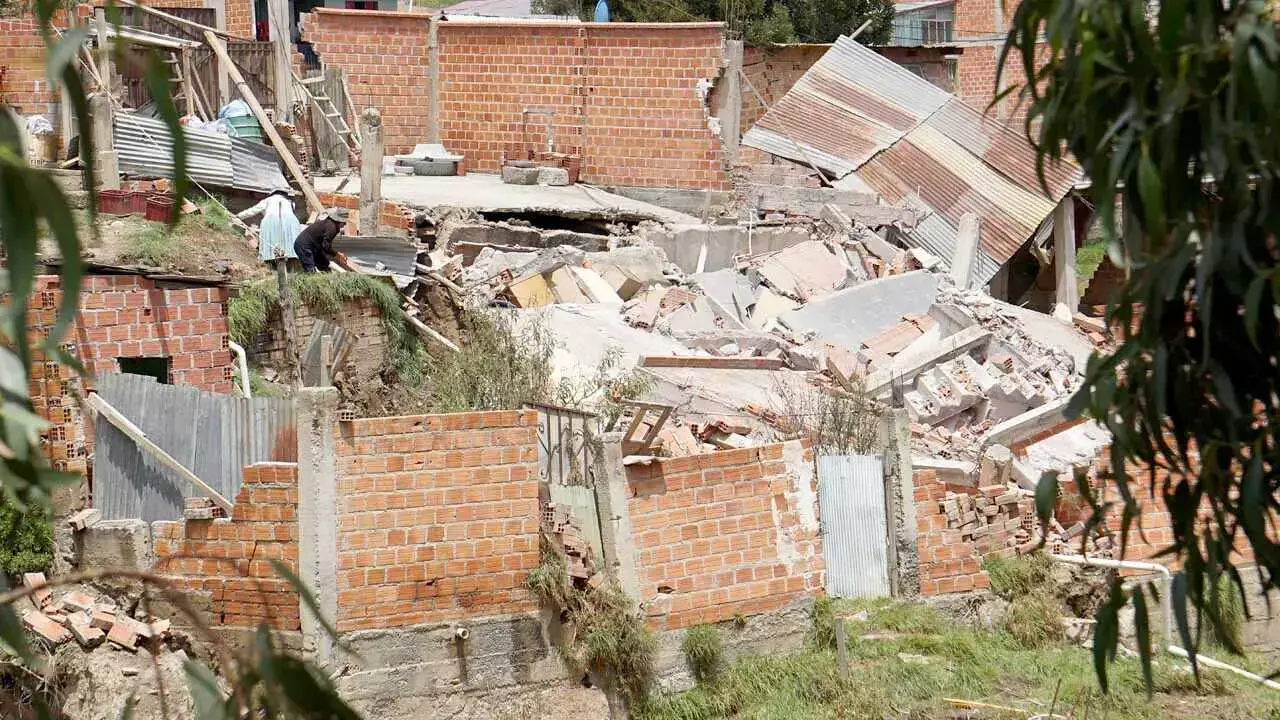 Las viviendas afectadas en la ciudad de La Paz.