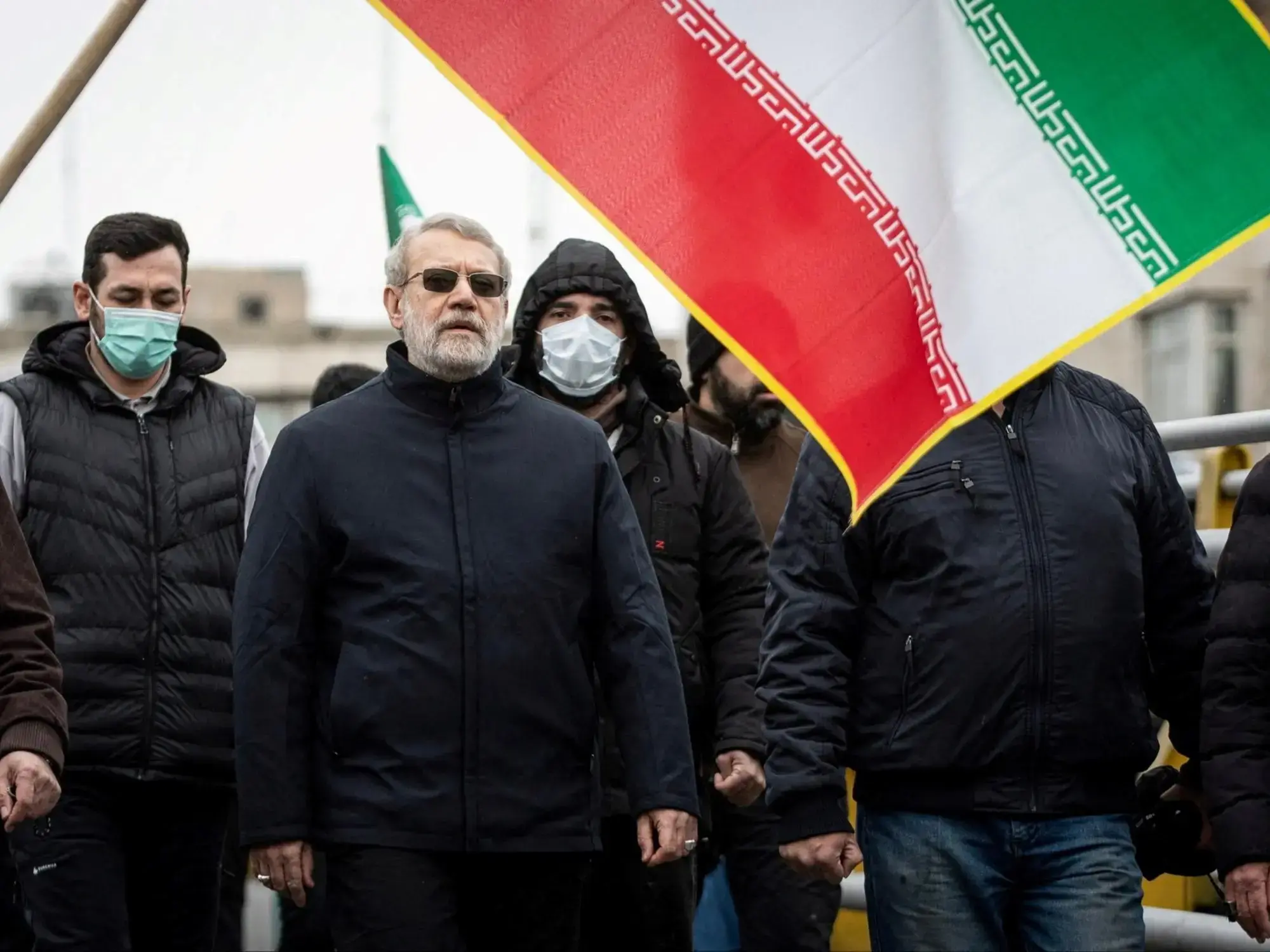 Ali Larijani durante una marcha a favor del régimen, el viernes.