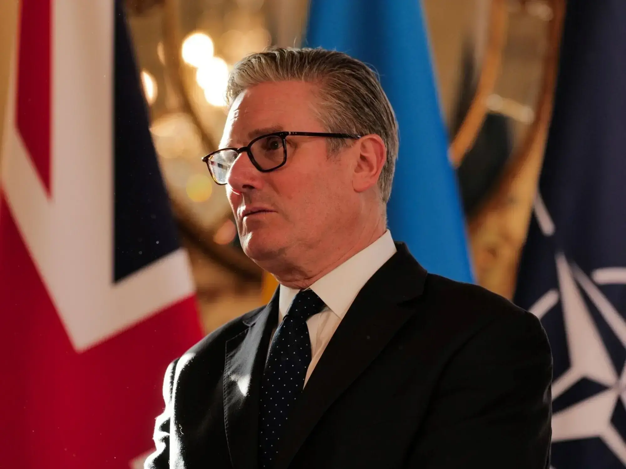 El primer ministro británico, Keir Starmer, durante una reunión con el presidente ucraniano, Volodimir Zelenski.