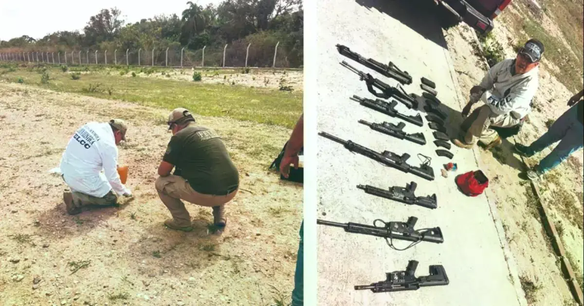 Operativo policial en el aeródromo Coloradillo donde se halló un arsenal.