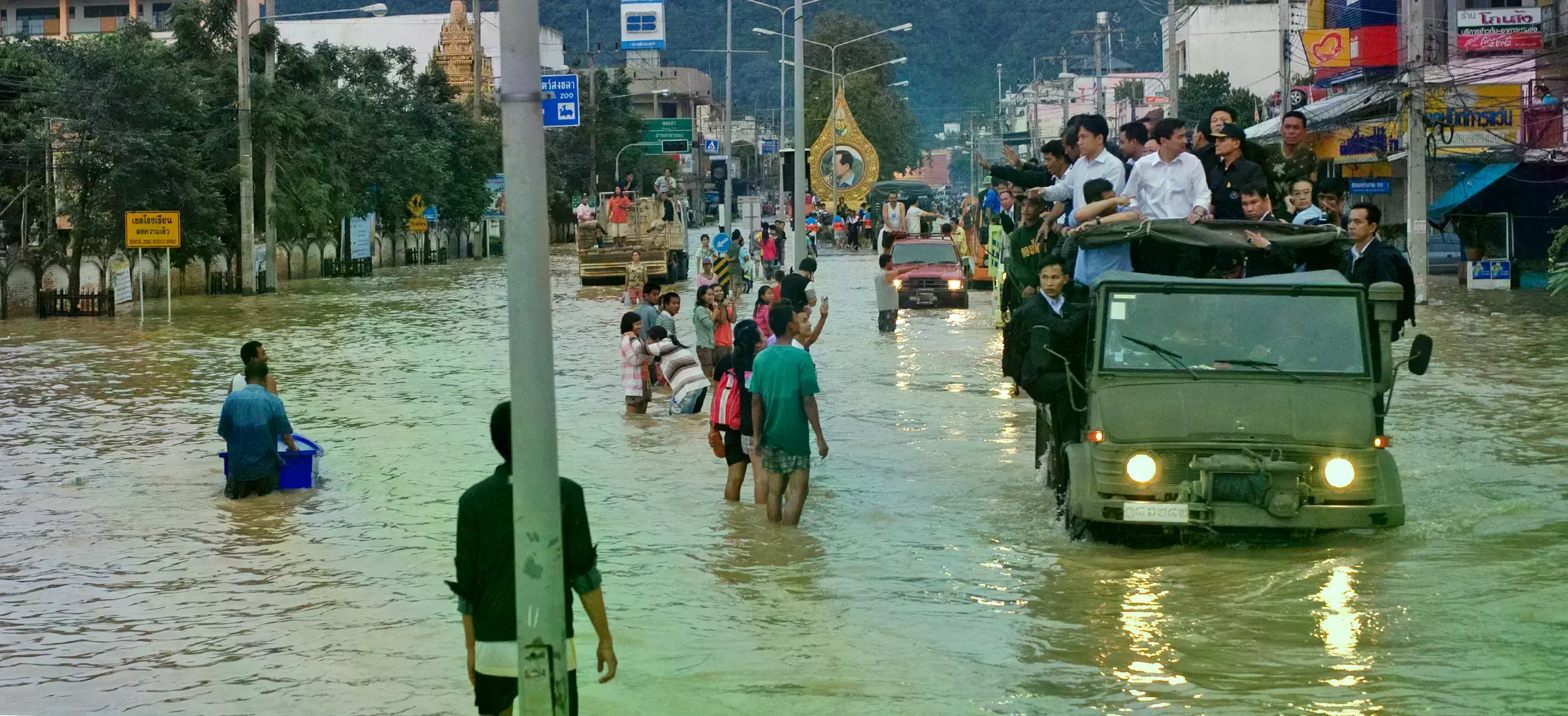 Inundaciones en la ciudad de Hat Yai en un evento pasado.