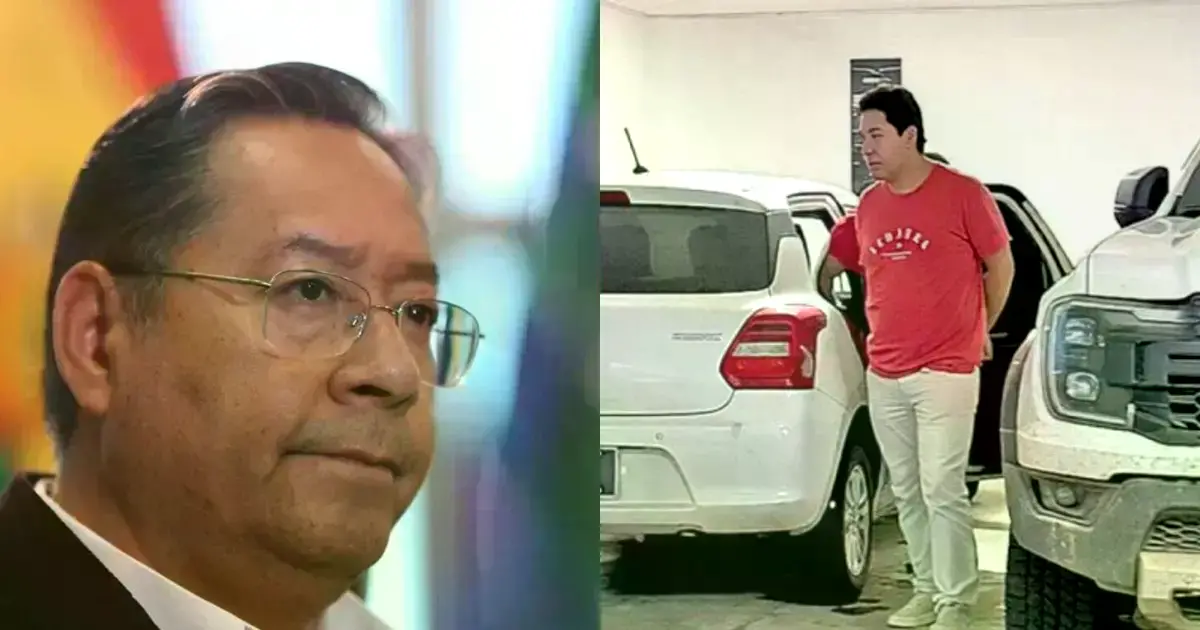 Expresidente Luis Arce y su hijo Marcelo Arce al momento de su aprehensión.
