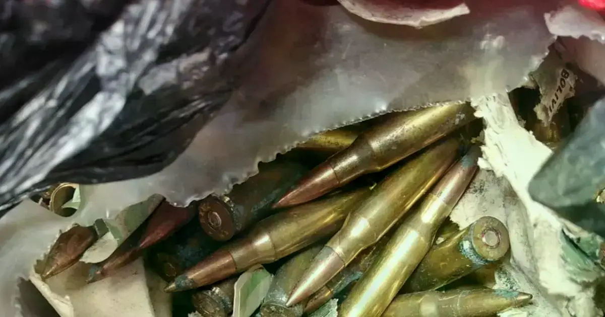 Municiones encontradas en un micro
