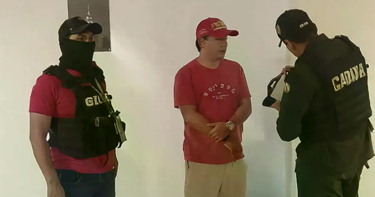 Marcelo Arce al momento de ser aprehendido en Santa Cruz