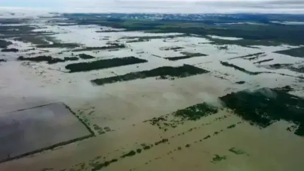 Inundaciones en campos de cultivo.