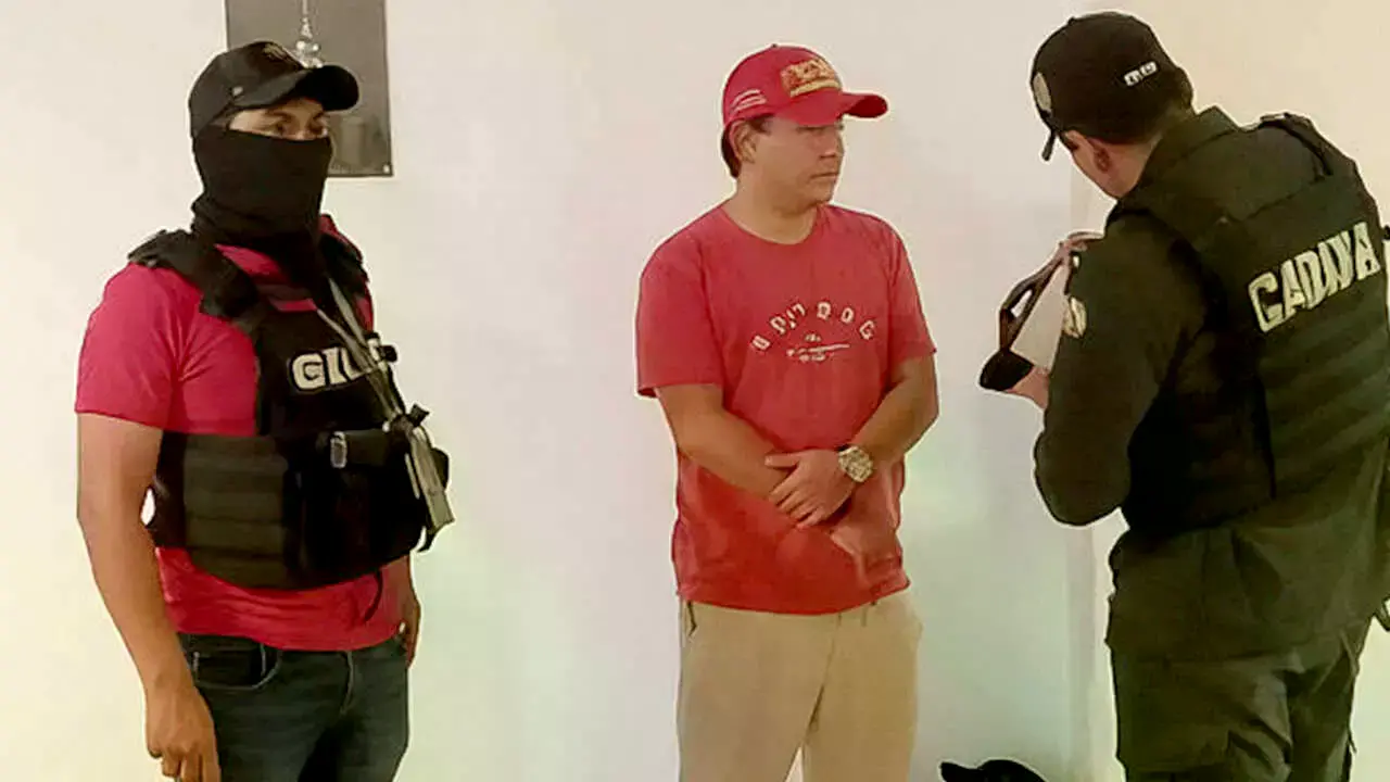 Luis Marcelo Arce Mosqueira, tras ser aprehendido por la Policía.