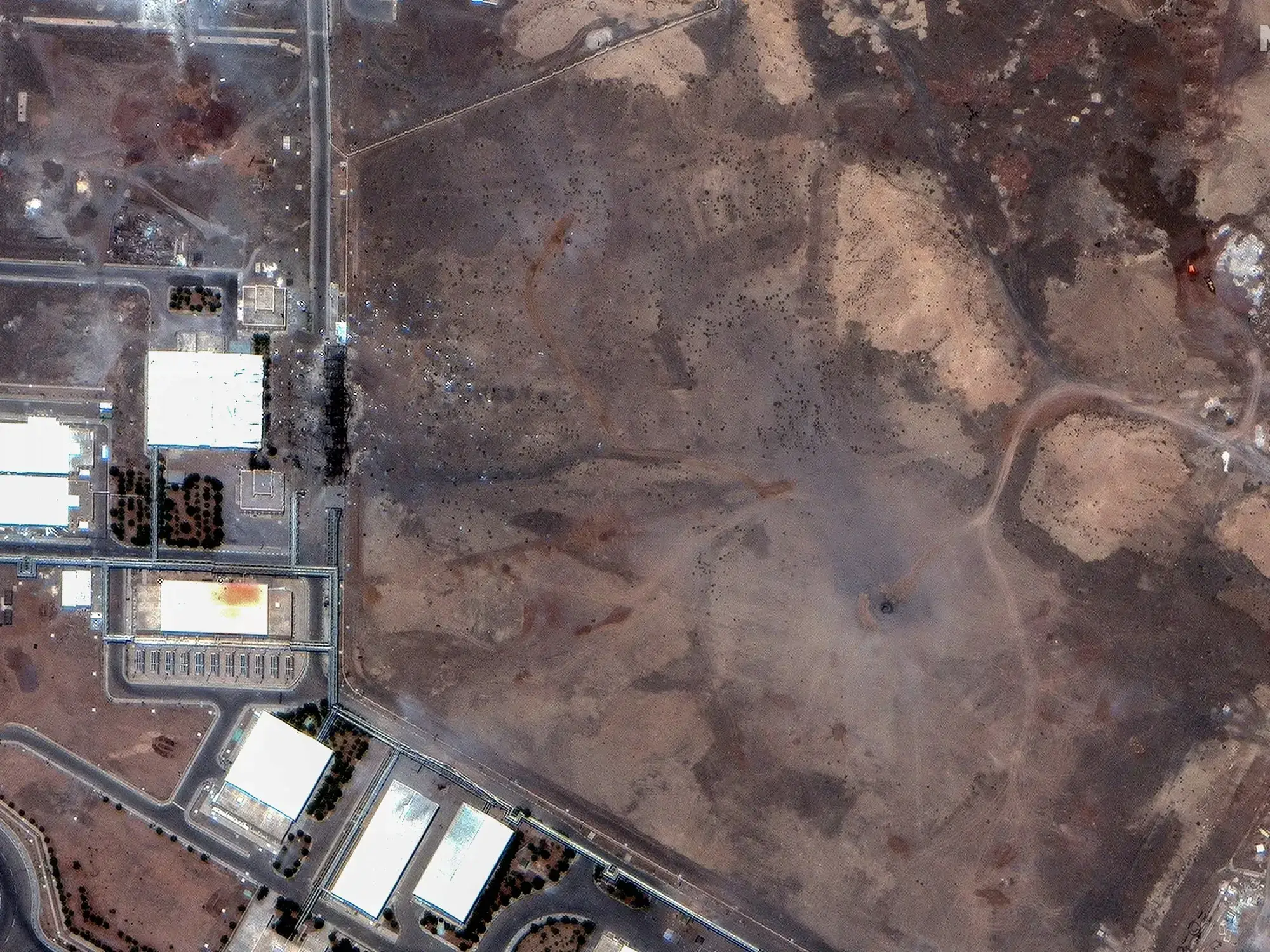 Una imagen satelital de la instalación nuclear iraní de Natanz.