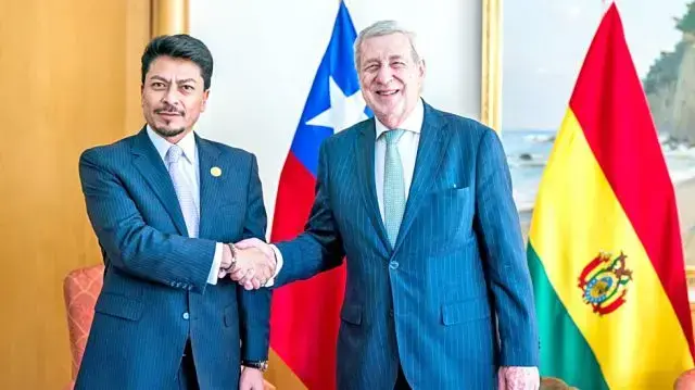 Los cancilleres de Bolivia y Chile, en un encuentro realizado en Santiago de Chile.