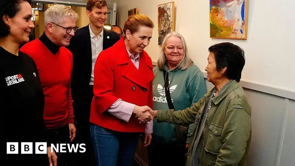 Mette Frederiksen durante un acto de campaña electoral