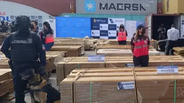 Agentes de Chile custodian cargas de madera y caucho contaminadas con droga provenientes de Bolivia.