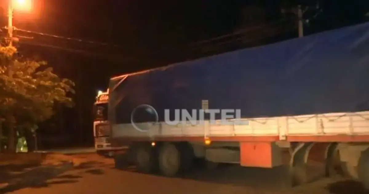 Uno de los camiones que fue interceptado