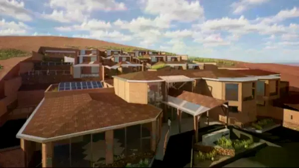 Proyección de la obra final del hotel boutique.