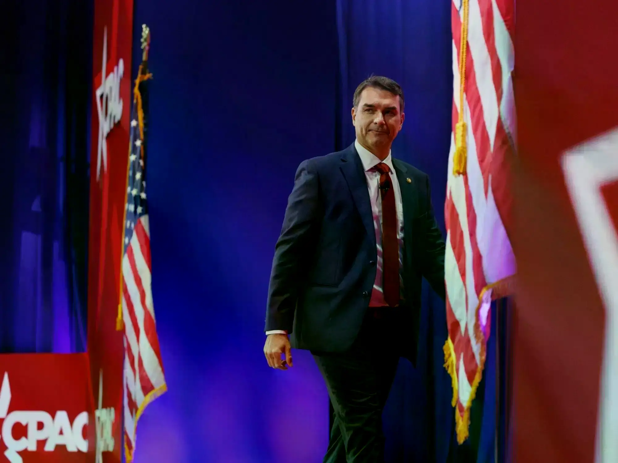 Flavio Bolsonaro durante su discurso en la CPAC en Texas, Estados Unidos.