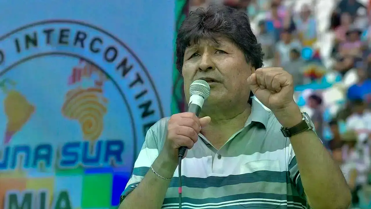 Evo Morales, dirigente cocalero de las Seis Federaciones del Trópico.