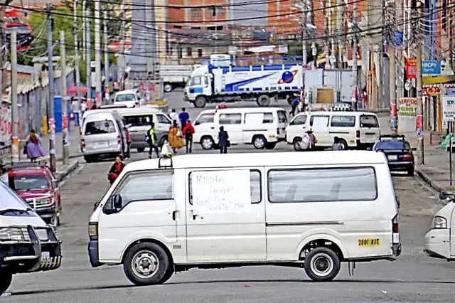 Protesta de choferes en La Paz la semana pasada.