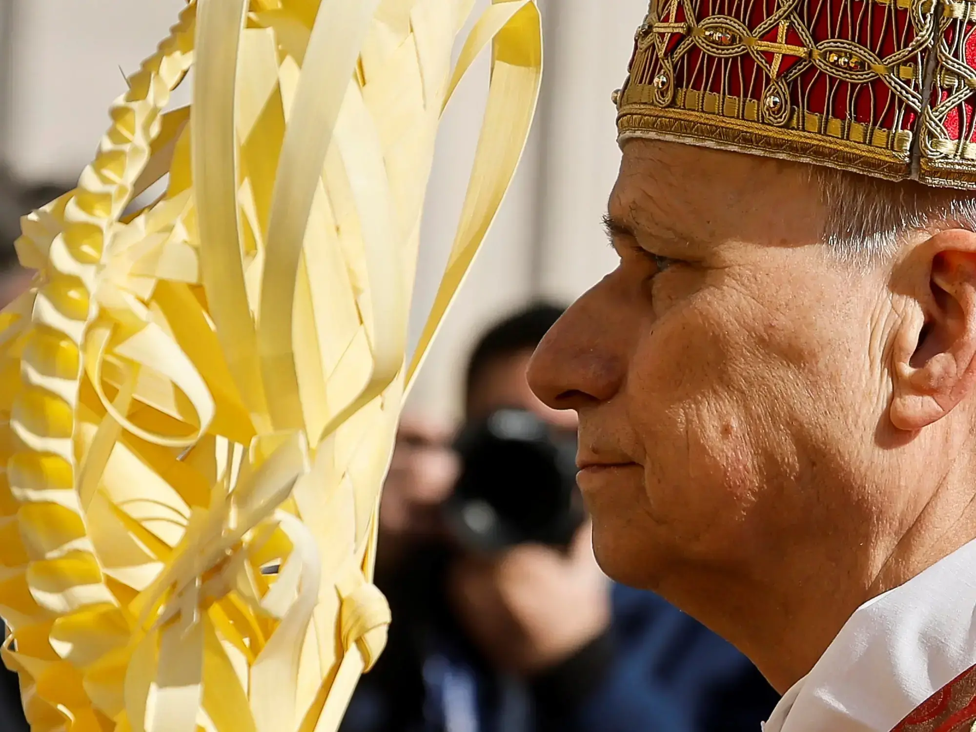 El Papa León XIV durante la misa del Domingo de Ramos en la plaza de San Pedro.