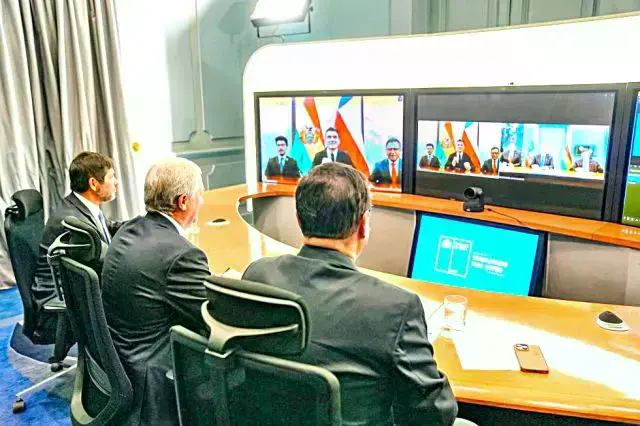 Paz y Kast durante el encuentro virtual de este martes.