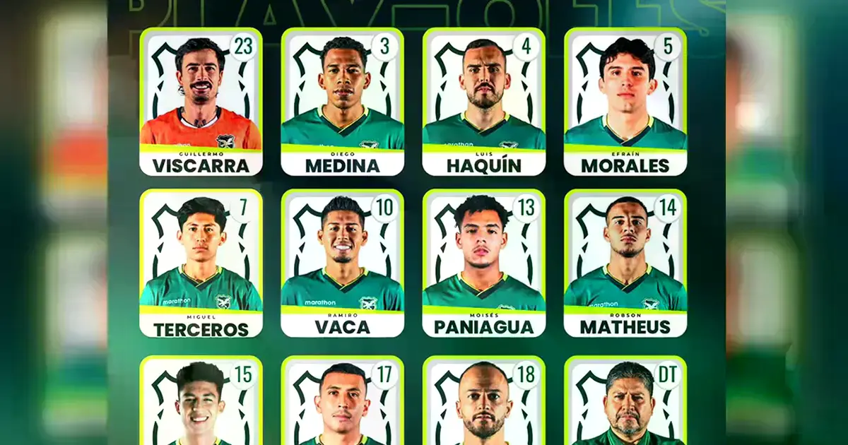 La planilla de Bolivia para el lance con Irak.